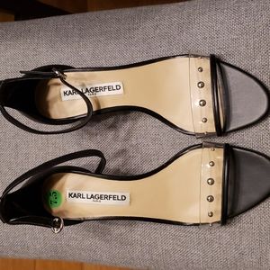 Karl Lagerfield black Dixie heels